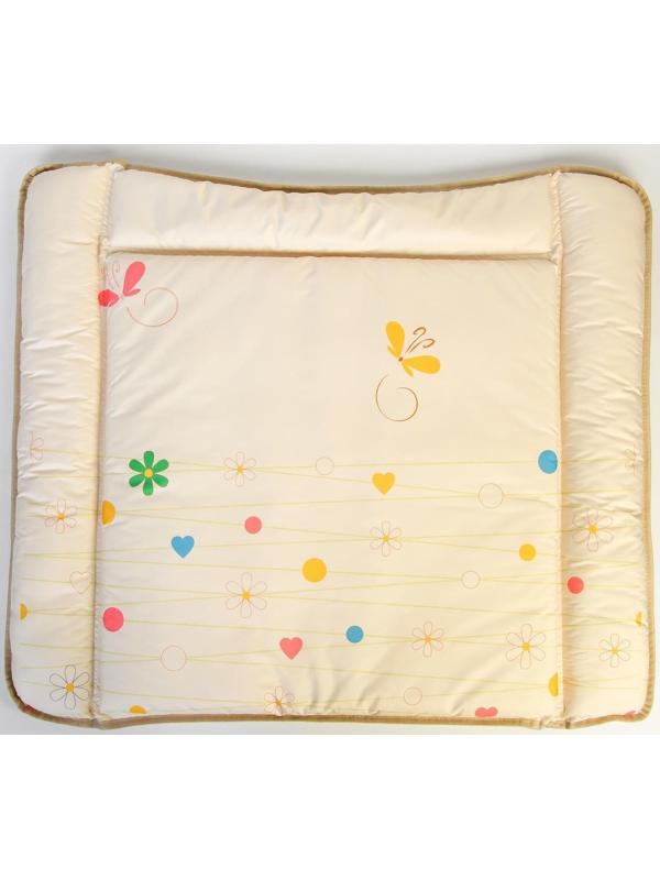 Матрасик для пеленального столика/комода , 65х78 см., «Цветы», цвет МИКС