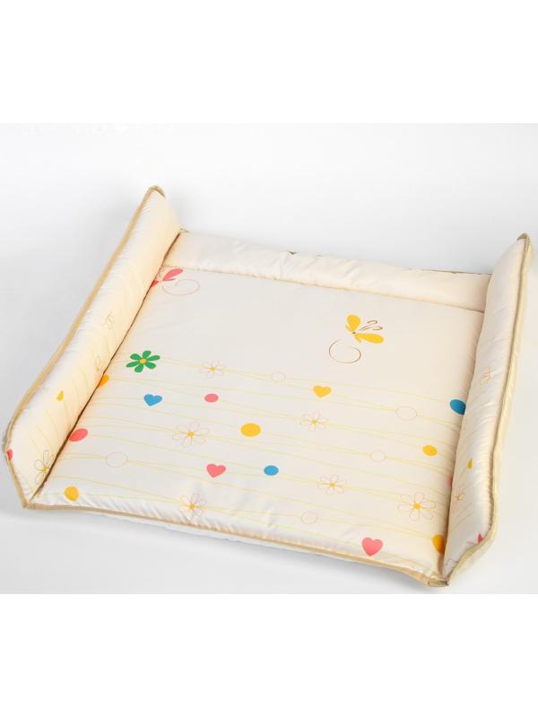 Матрасик для пеленального столика/комода , 65х78 см., «Цветы», цвет МИКС