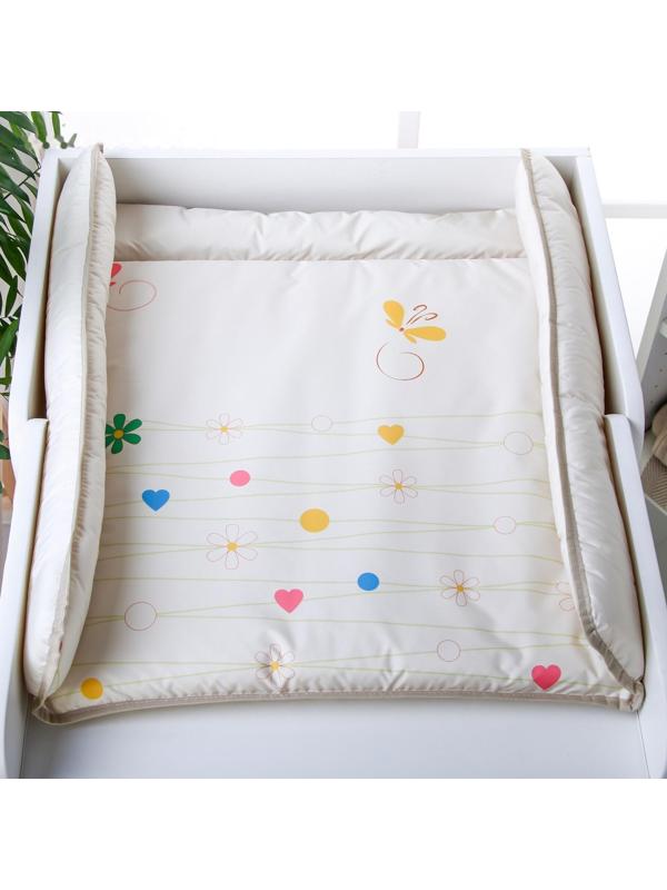 Матрасик для пеленального столика/комода , 65х78 см., «Цветы», цвет МИКС
