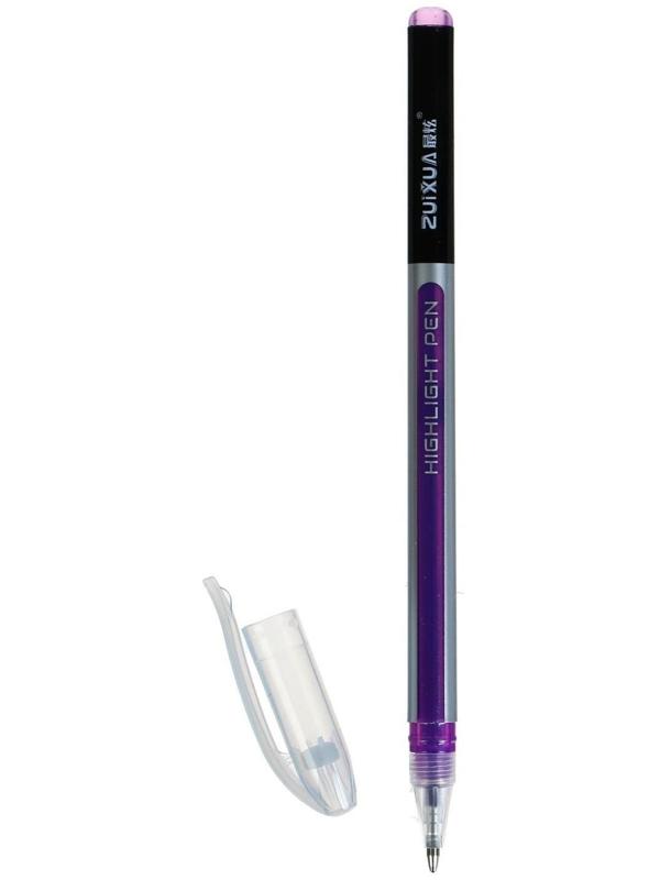 Набор гелевых ручек 6 цветов корпус серебро в полоску в цвет стержня, в блистере на кнопке