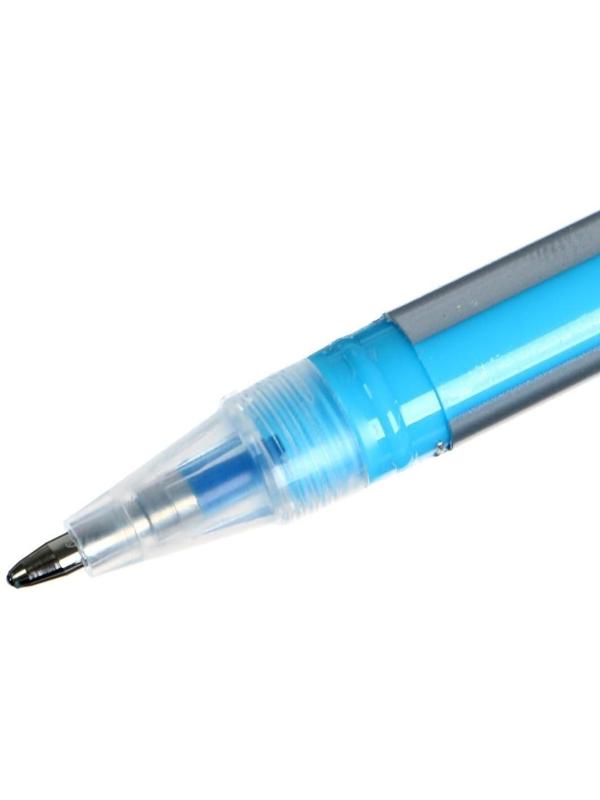 Набор гелевых ручек 48 цветов корпус серебро в полоску в цвет стержня, в блистере на кнопке