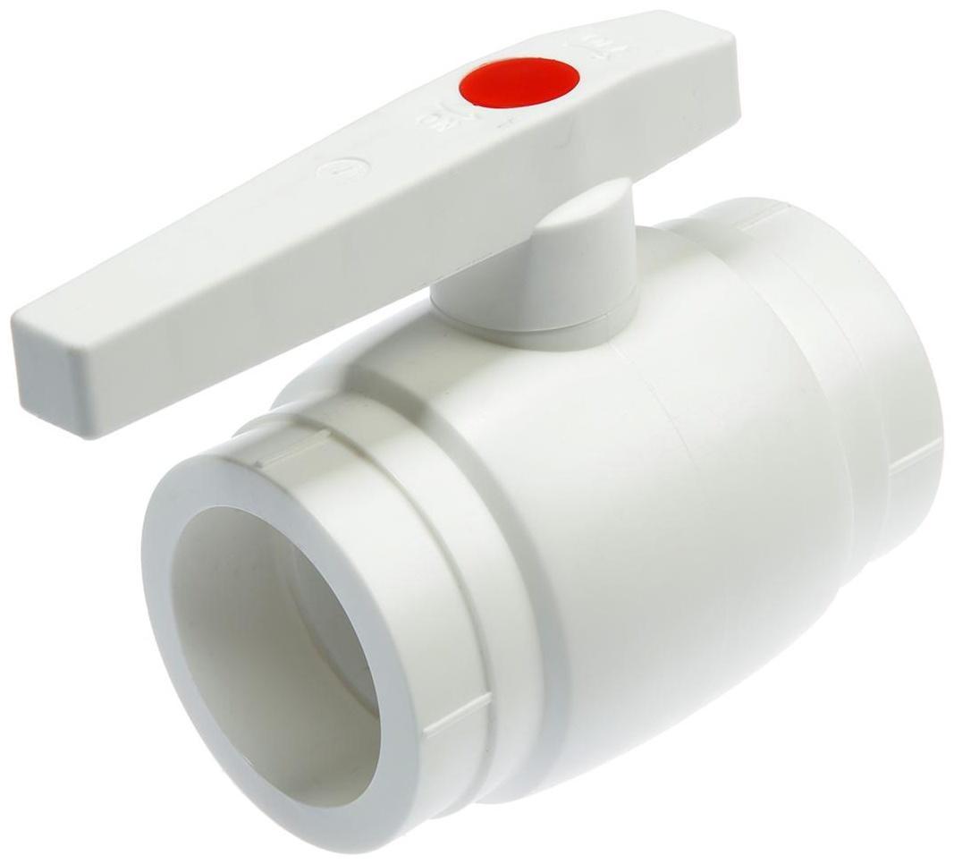 Кран VALFEX OPTIMA, полипропиленовый, со стальным омедненным шаром, d=63 мм