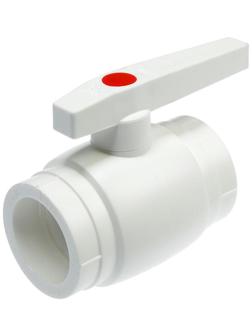 Кран VALFEX OPTIMA, полипропиленовый, со стальным омедненным шаром, d=63 мм