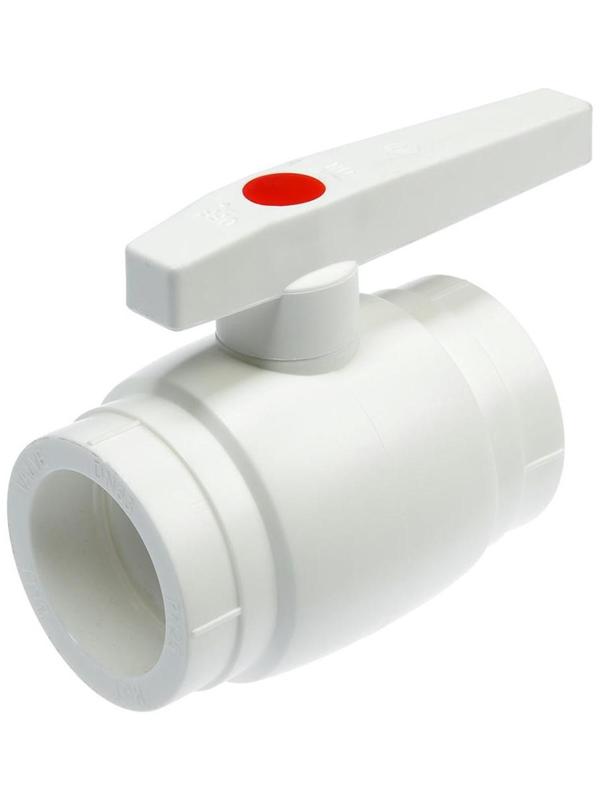 Кран VALFEX OPTIMA, полипропиленовый, со стальным омедненным шаром, d=63 мм