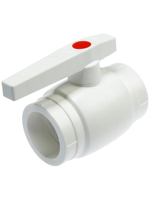 Кран VALFEX OPTIMA, полипропиленовый, со стальным омедненным шаром, d=63 мм