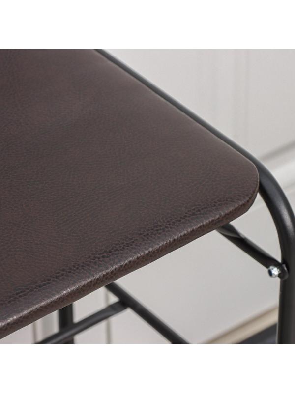 Подставка для обуви с сиденьем, 3 яруса, 65×32×48,5 см, цвет коричневый