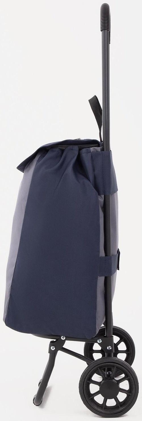 Сумка-тележка хозяйственная на шнуре, цвет синий