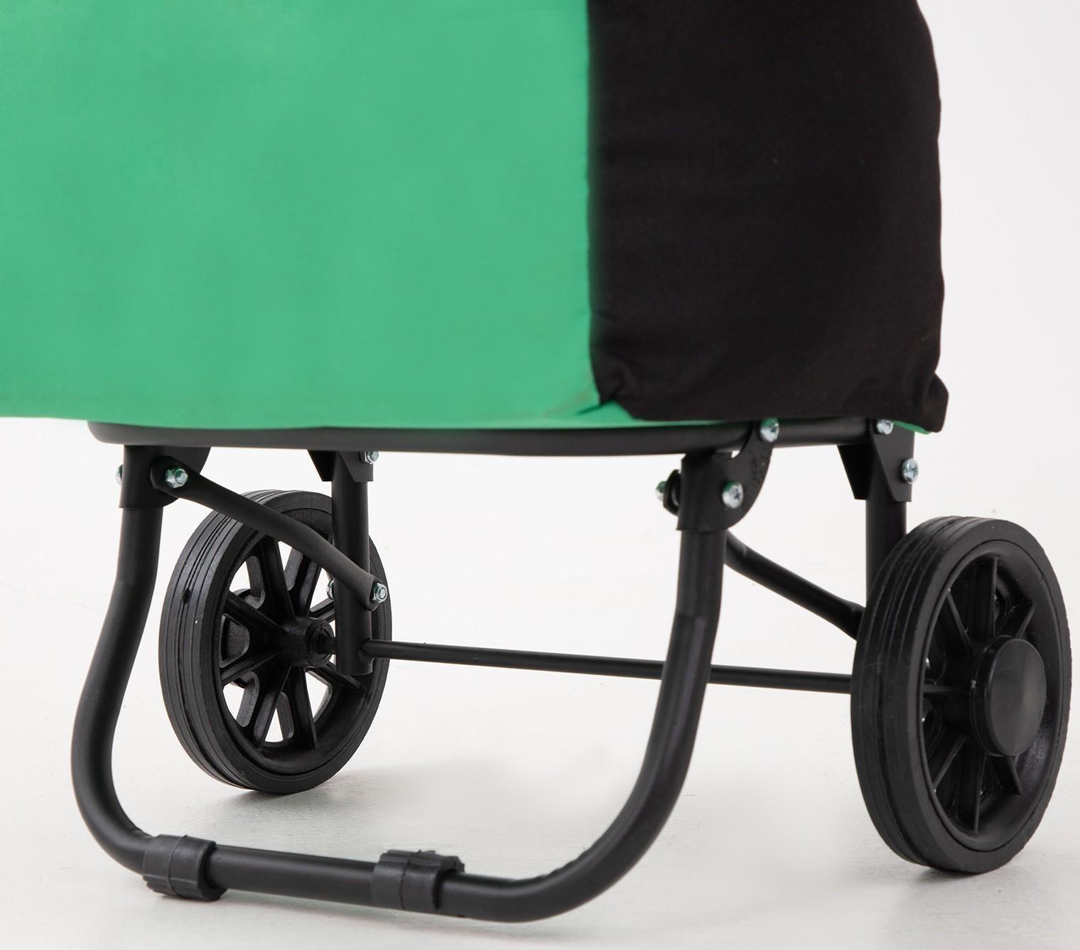 Сумка-тележка хозяйственная на шнуре, цвет зелёный