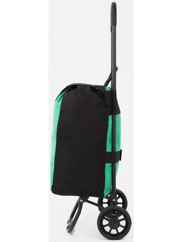 Сумка-тележка хозяйственная на шнуре, цвет зелёный