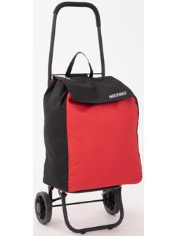 Сумка-тележка хозяйственная на шнуре, цвет чёрный/красный