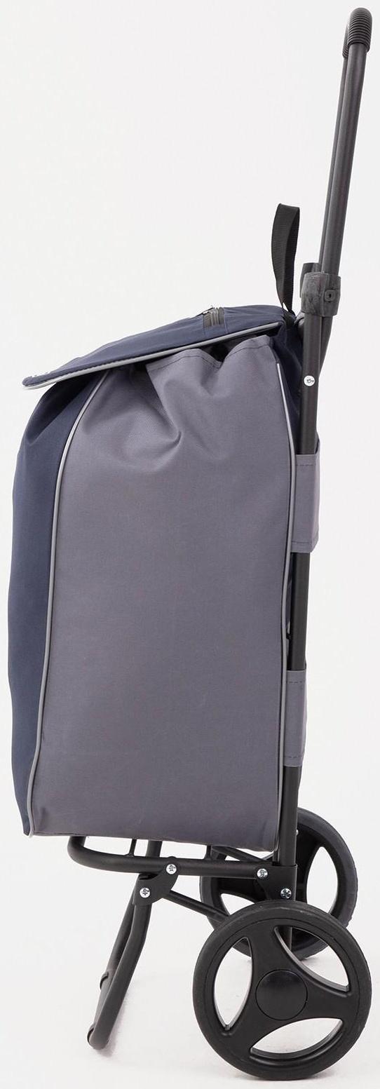 Сумка-тележка хозяйственная на шнуре, цвет синий