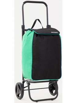 Сумка-тележка хозяйственная на шнуре, цвет чёрный/зелёный