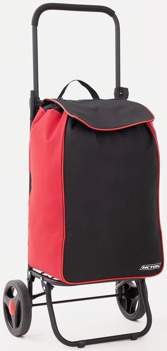 Сумка-тележка хозяйственная на шнуре, цвет чёрный/красный