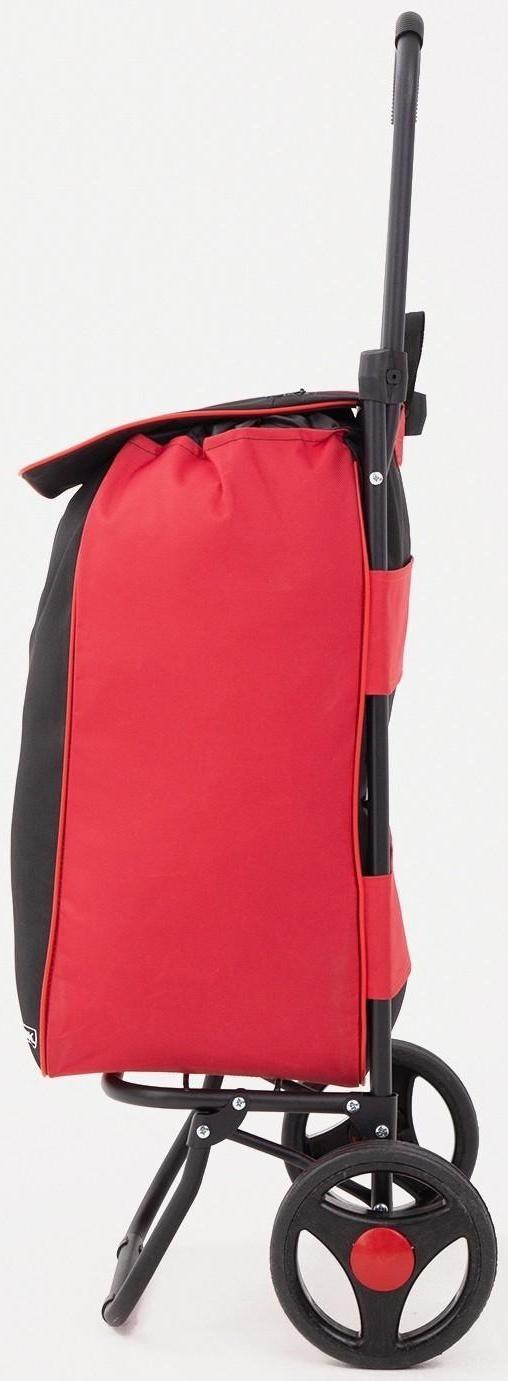 Сумка-тележка хозяйственная на шнуре, цвет чёрный/красный