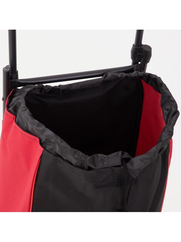 Сумка-тележка хозяйственная на шнуре, цвет чёрный/красный