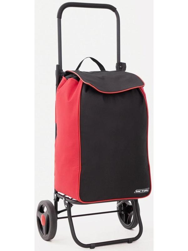 Сумка-тележка хозяйственная на шнуре, цвет чёрный/красный