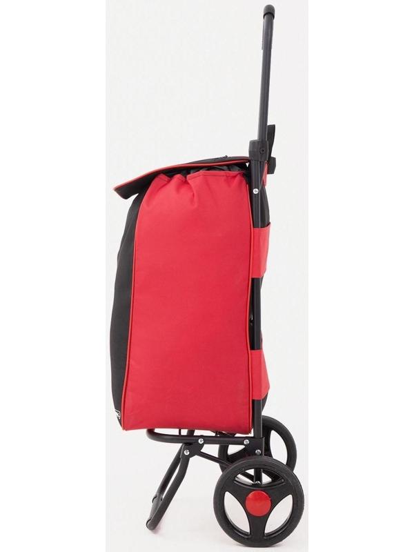 Сумка-тележка хозяйственная на шнуре, цвет чёрный/красный