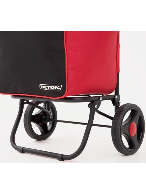 Сумка-тележка хозяйственная на шнуре, цвет чёрный/красный