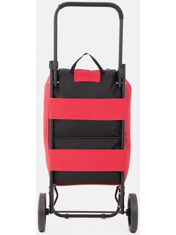 Сумка-тележка хозяйственная на шнуре, цвет чёрный/красный