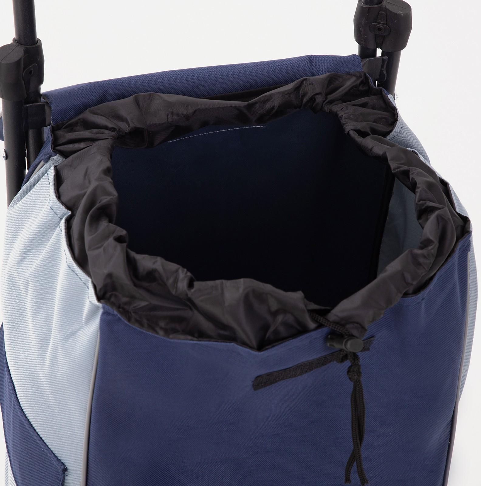 Сумка-тележка хозяйственная на шнуре, наружный карман, цвет синий