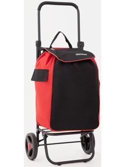 Сумка-тележка хозяйственная на шнуре, наружный карман, цвет чёрный