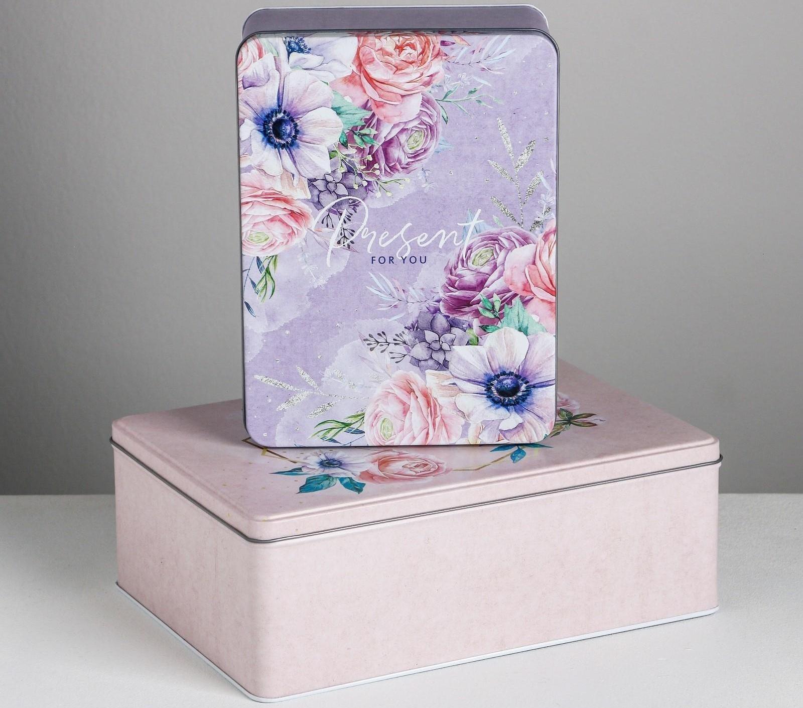 Набор подарочных жестяных коробок «Just for you», 26 х 18,5 х 9 см