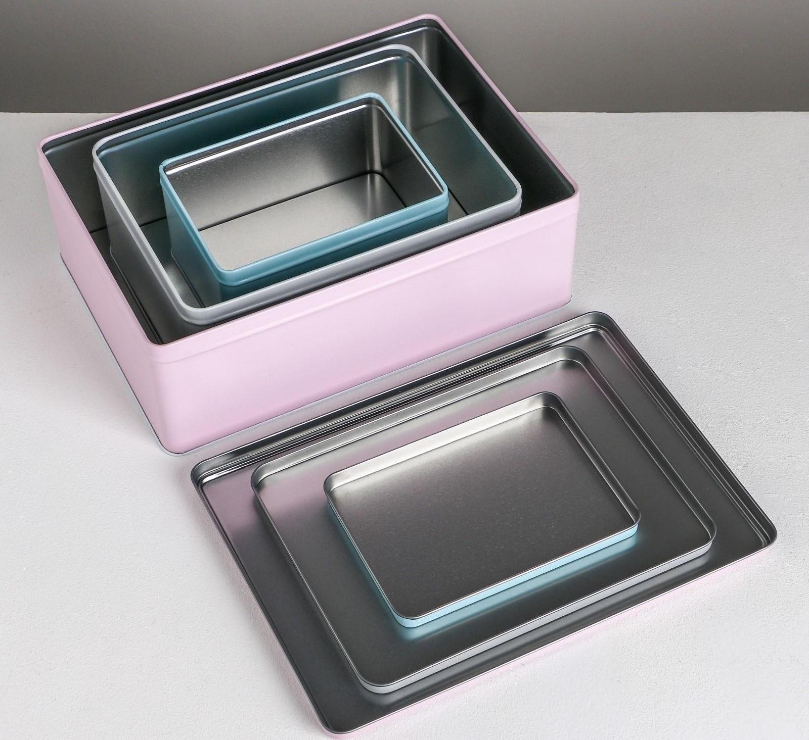 Набор подарочных жестяных коробок «Present», 26 х 18,5 х 9 см