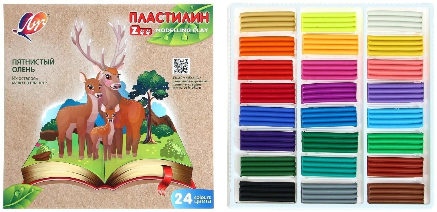 Пластилин 24 цвета 360 г ZOO