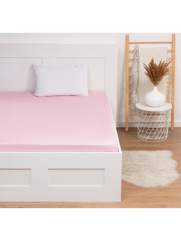 Простыня «Этель» 150х220 см, цвет пудровый, бязь, 125 г/м²