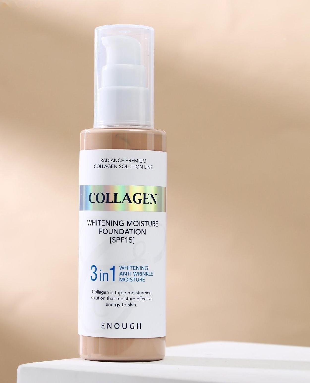 Увлажняющий тональный крем с коллагеном ENOUGH Collagen 3 in1 Whitening Moisture Foundation S, оттенок № 13, 100 мл