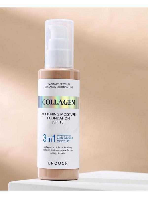 Увлажняющий тональный крем с коллагеном ENOUGH Collagen 3 in1 Whitening Moisture Foundation S, оттенок № 13, 100 мл