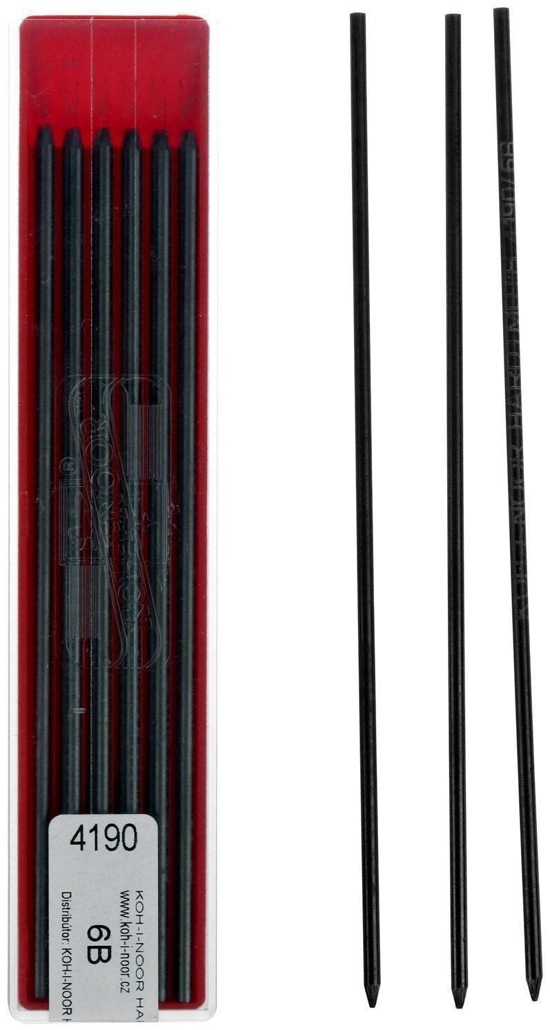 Грифели для цанговых карандашей Koh-I-Noor 4190/06 В, 2,0 мм, 12 штук в упаковке