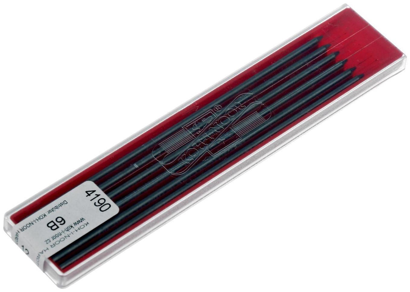 Грифели для цанговых карандашей Koh-I-Noor 4190/06 В, 2,0 мм, 12 штук в упаковке