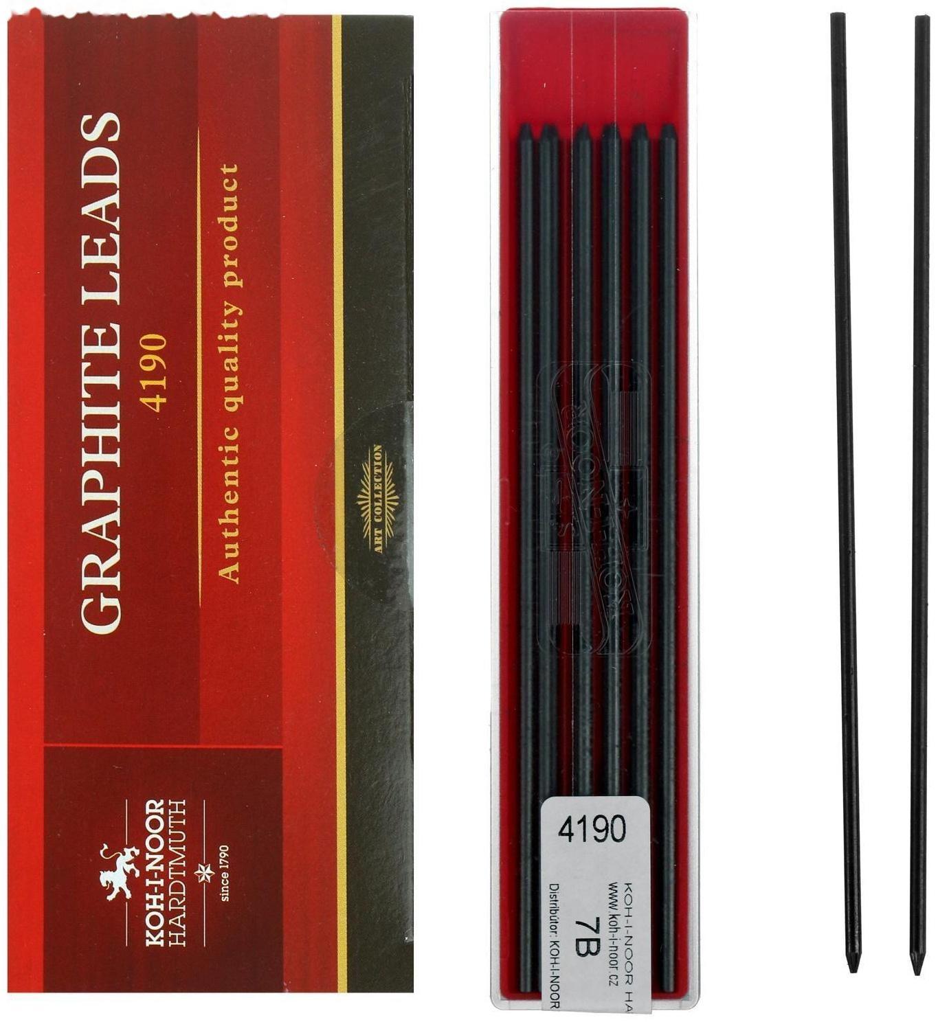 Грифели для цанговых карандашей Koh-i-noor 4190/07 В, 2,0 мм, 12 штук в упаковке