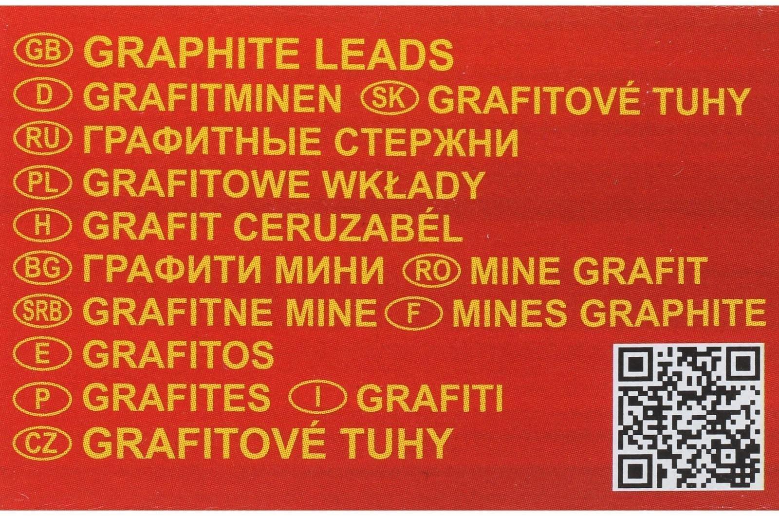 Грифели для цанговых карандашей Koh-i-noor 4190/07 В, 2,0 мм, 12 штук в упаковке