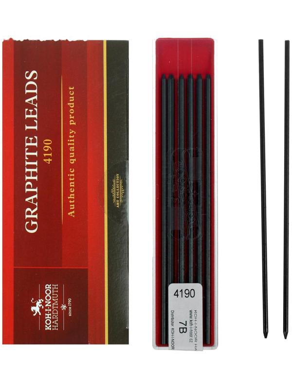 Грифели для цанговых карандашей Koh-i-noor 4190/07 В, 2,0 мм, 12 штук в упаковке