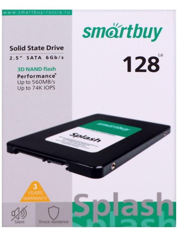 Накопитель SSD SmartBuy Splash SBSSD-128GT-MX902-25S3, 128Гб, SATA-III, 2,5