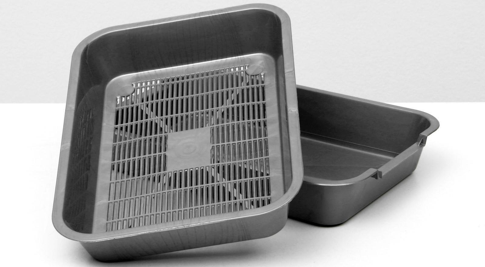 Туалет перламутровый средний с сеткой 36 х 26 х 6,5 см, серебро