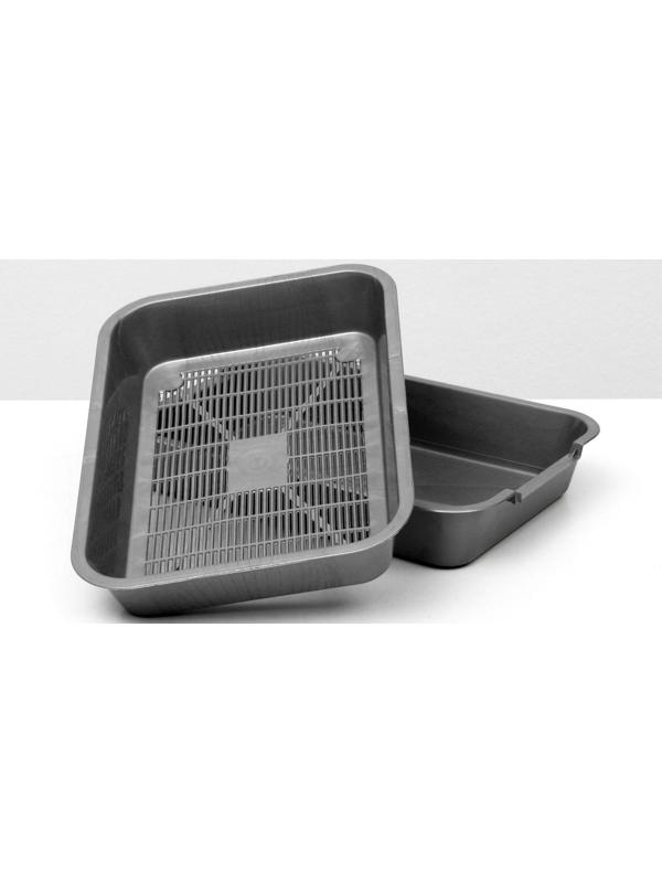 Туалет перламутровый средний с сеткой 36 х 26 х 6,5 см, серебро