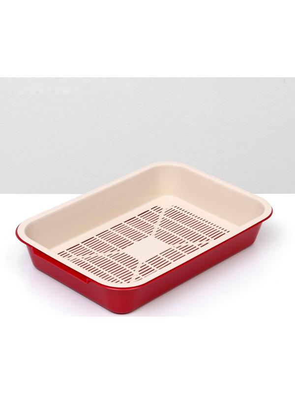 Туалет средний с сеткой 36 х 26 х 6,5 см, бежевый/красный