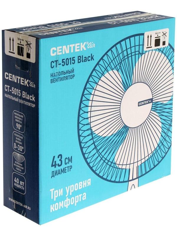 Вентилятор Centek CT-5015 Black, напольный, 40 Вт, 43 см, 3 скорости, чёрный