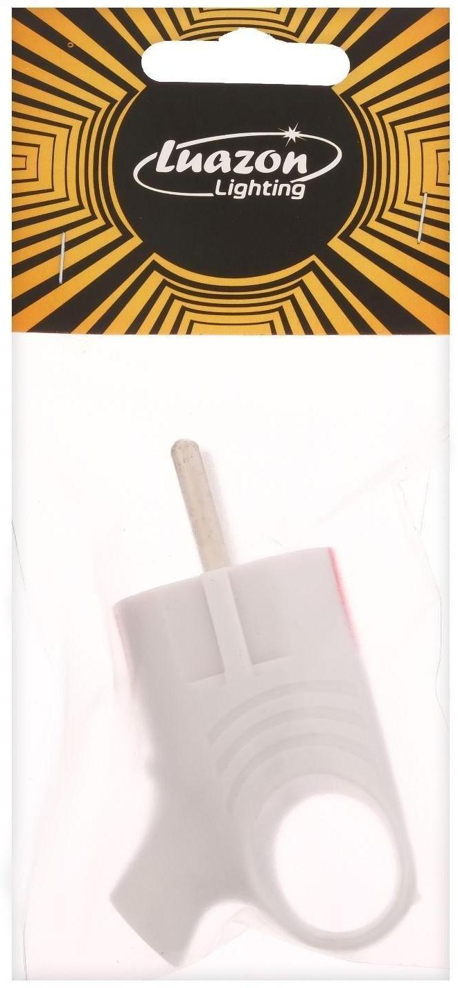 Вилка угловая, с кольцом, 16А, без з/к, 220 В, белая, розничная упаковка.