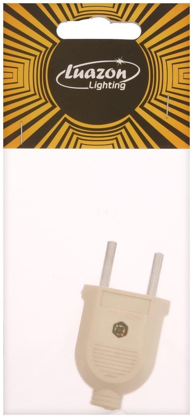 Вилка прямая, 10А, без з/к, 220 В, бежевая, розничная упаковка.