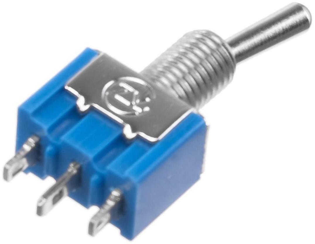 Тумблер, 250 В, 3 А, ON-OFF-ON, 3с, малый, розничная упаковка.