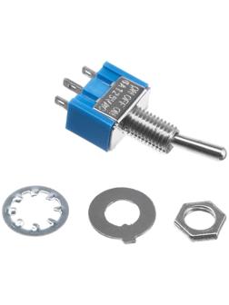 Тумблер, 250 В, 3 А, ON-OFF-ON, 3с, малый, розничная упаковка.