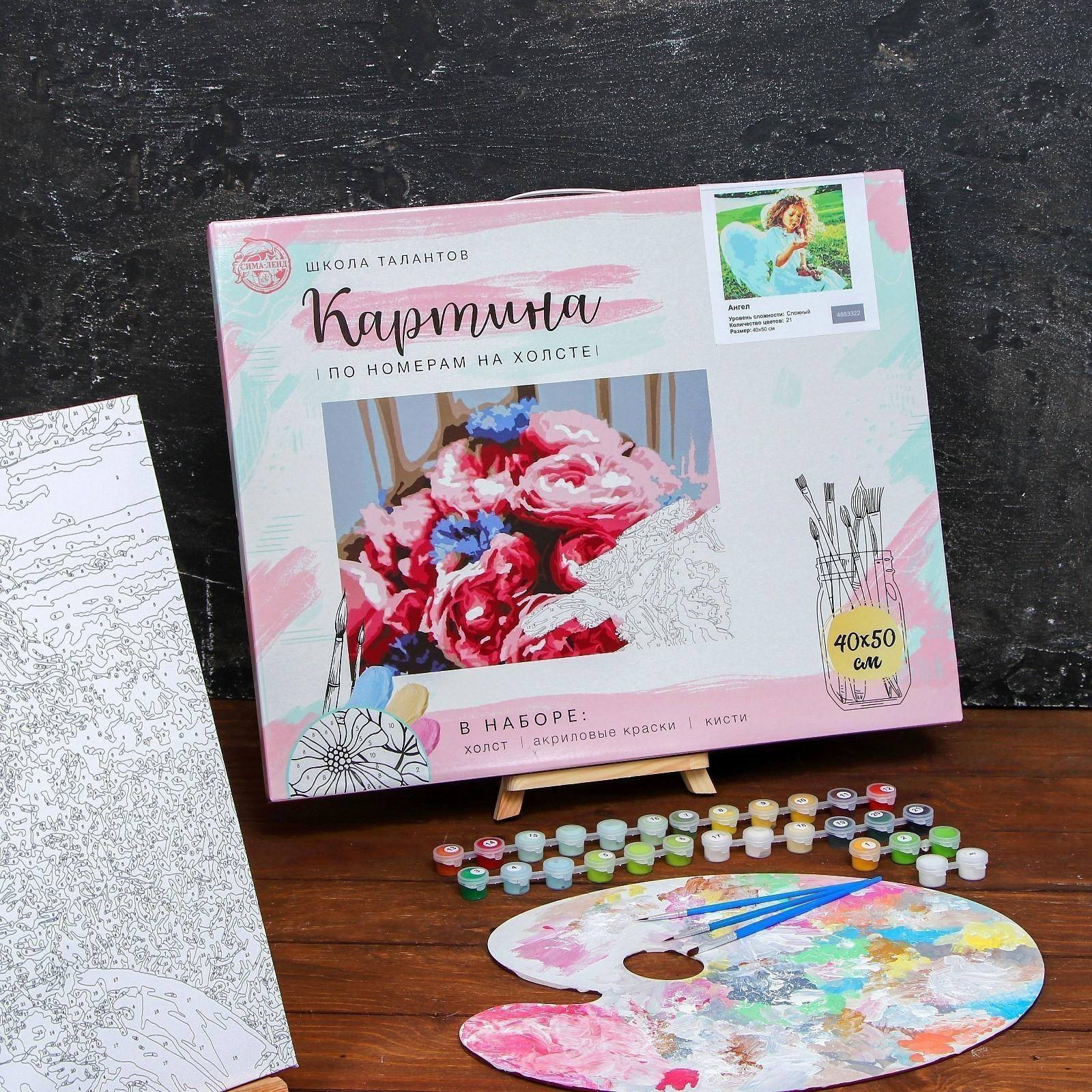 Картина по номерам на холсте с подрамником «Ангел» 40×50 см