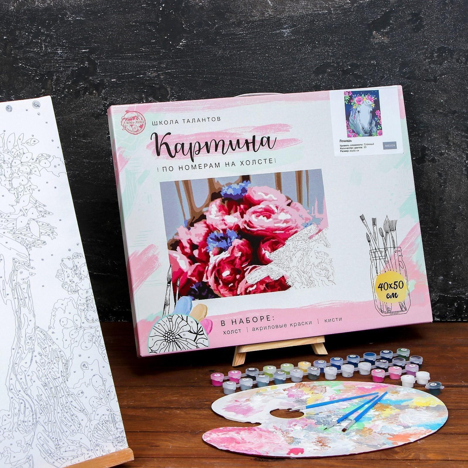 Картина по номерам на холсте с подрамником «Лошадь» 40×50 см