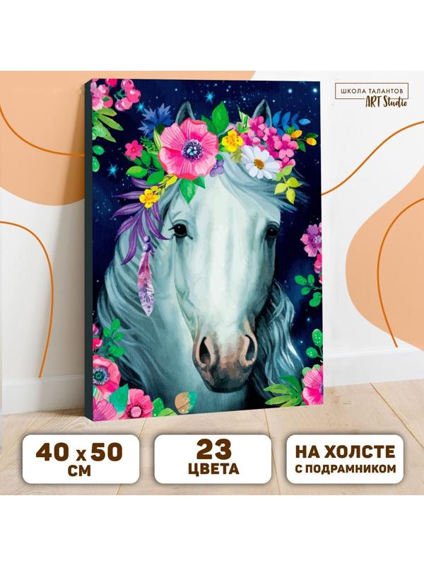 Картина по номерам на холсте с подрамником «Лошадь» 40×50 см