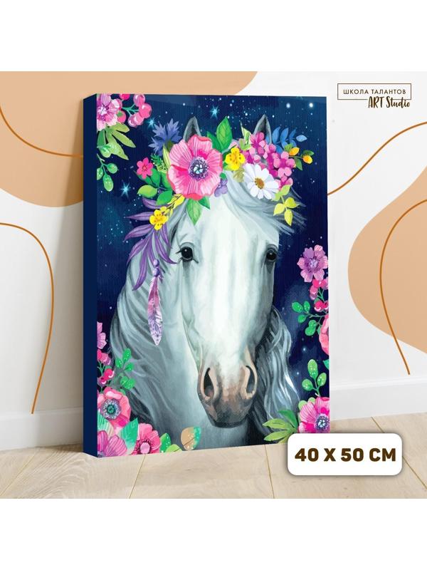 Картина по номерам на холсте с подрамником «Лошадь» 40×50 см