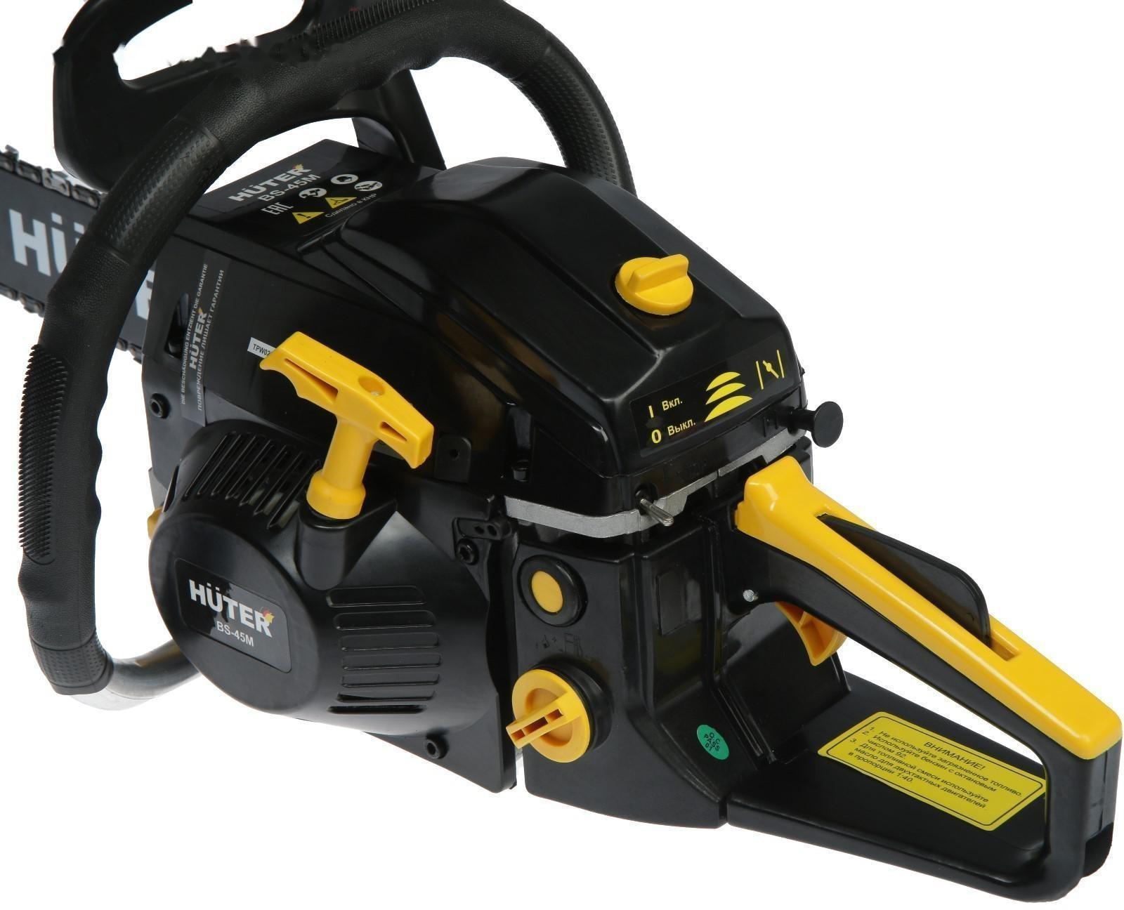 Бензопила Huter BS-45М, 2Т, 2.3 кВт, 3.1 л.с., 16